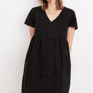 Madewell Linen-Blend Alexandra Button-Front Mini Dress  SMALL NWWT